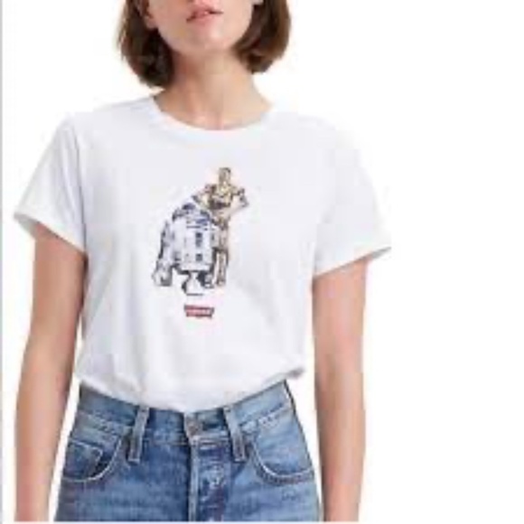 Levi's X Star Wars Collab R2D2 & C-3PO Short Sleeve T-Shirt - Picture 1 of 8